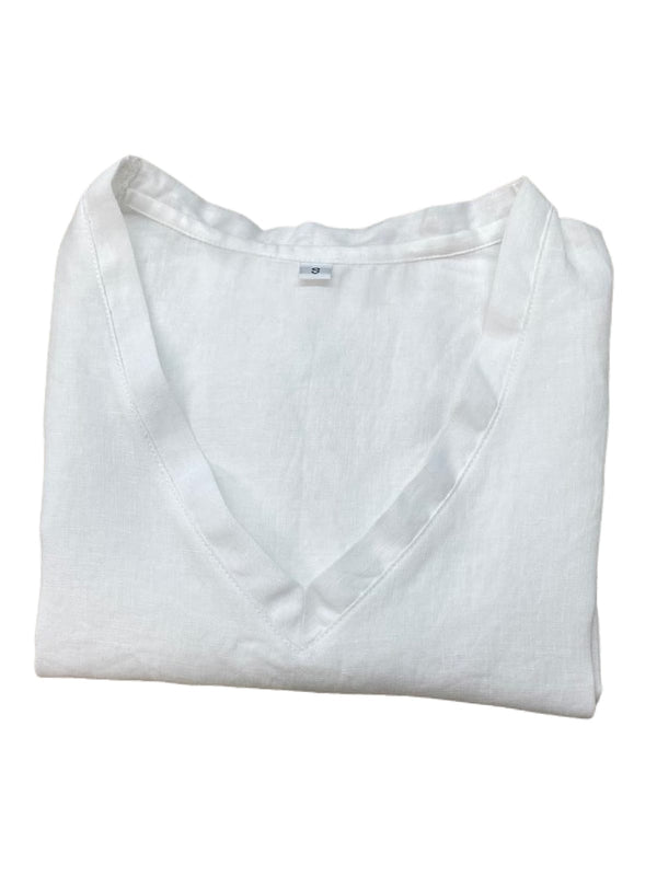 White Linen V-neck t-shirt bundle (12 pieces)