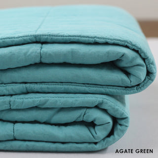 Buy agate-green Linen Quilted Blanket