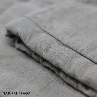 Buy oatmeal-prague Linen Quilted Blanket